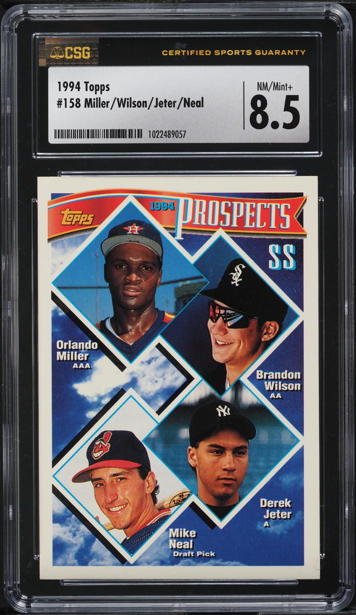 1994 Topps Shortstop Prospects Miller Wilson Neal Derek Jeter ROOKIE CSG 8.5