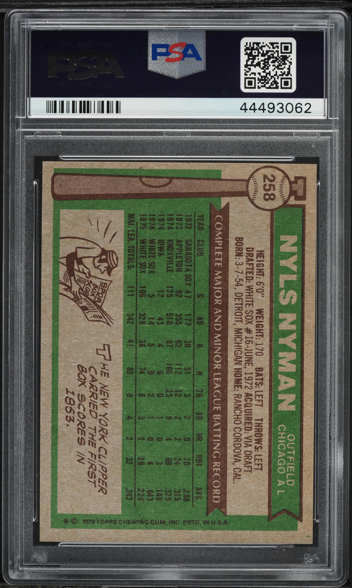 1976 Topps Nyls Nyman #258 PSA 10 GEM MINT