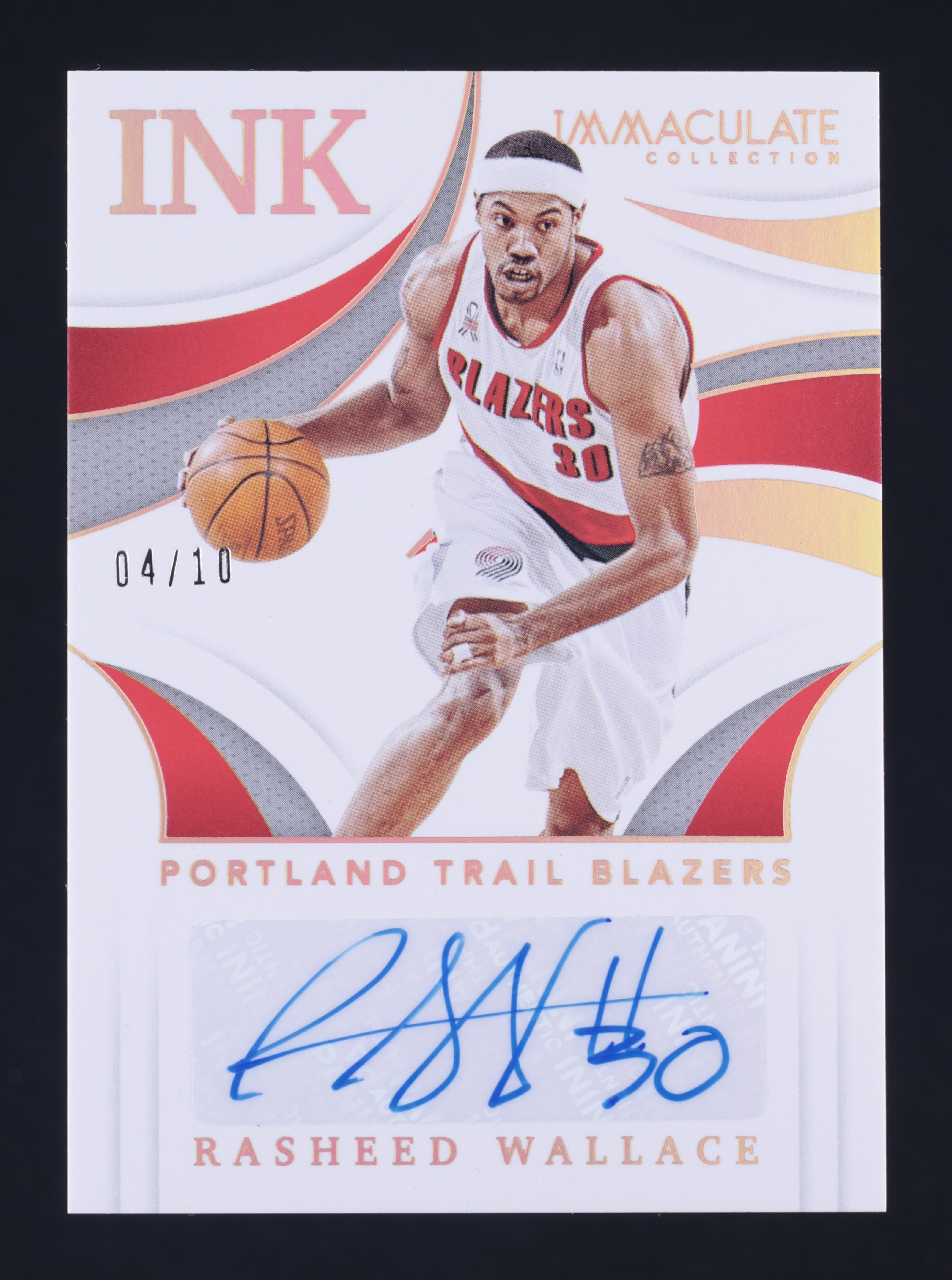 2020 Immaculate Collection Ink Gold Rasheed Wallace AUTO /10 #II