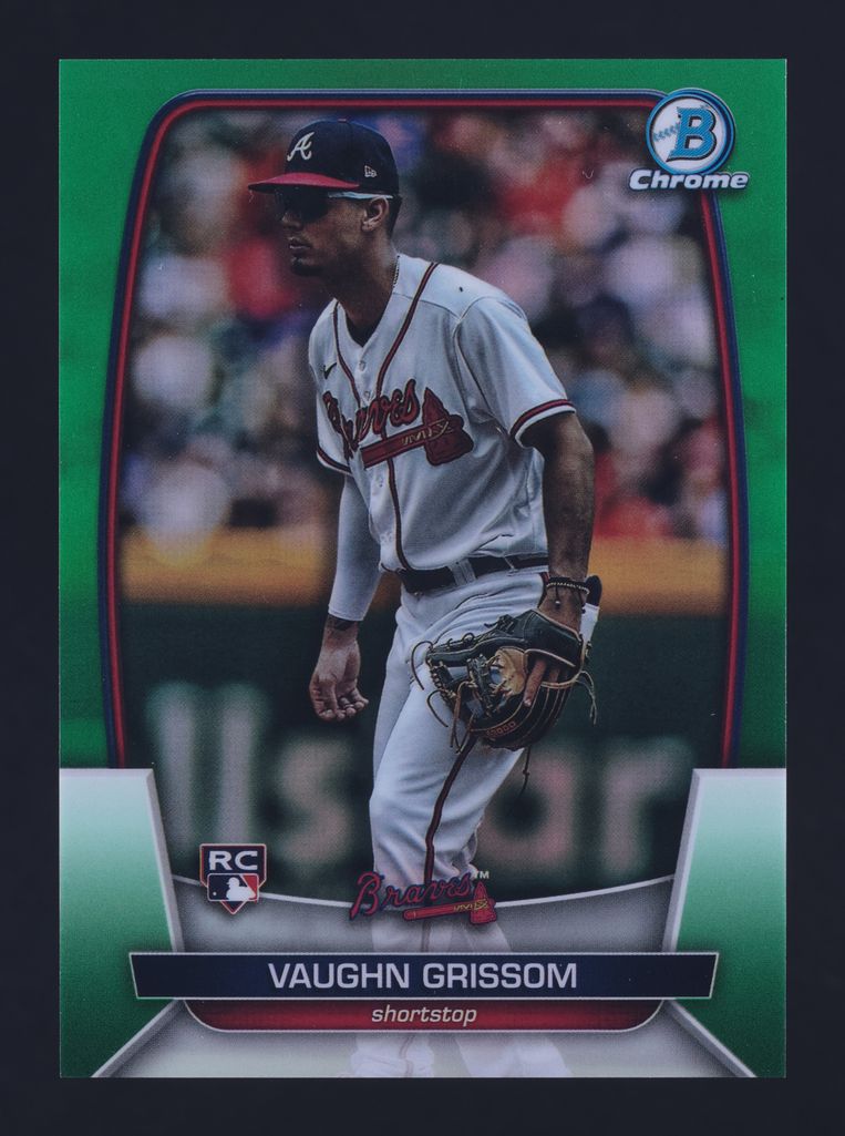 2023 Bowman Chrome Green Refractor Vaughn Grissom ROOKIE /99 #37 MBA AUTH