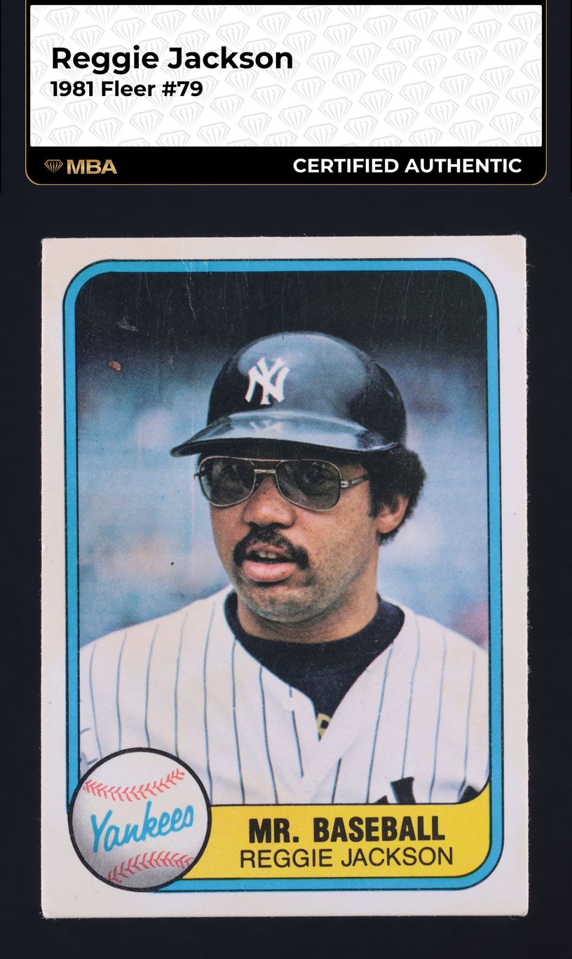 1981 Fleer Reggie Jackson PORTRAIT #79 MBA AUTH