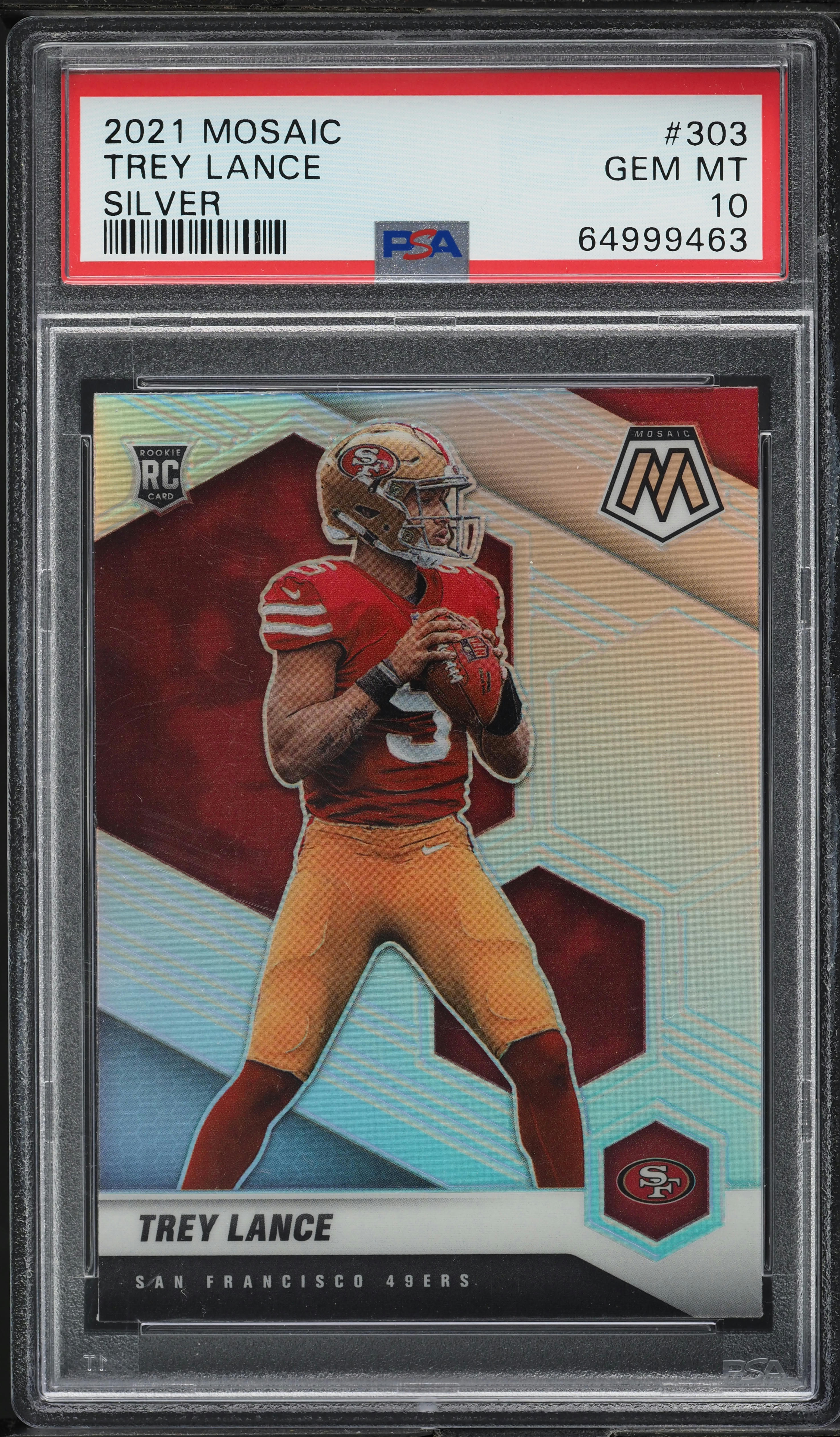 2021 Panini Mosaic Silver Trey Lance ROOKIE #303 PSA 10 GEM MINT
