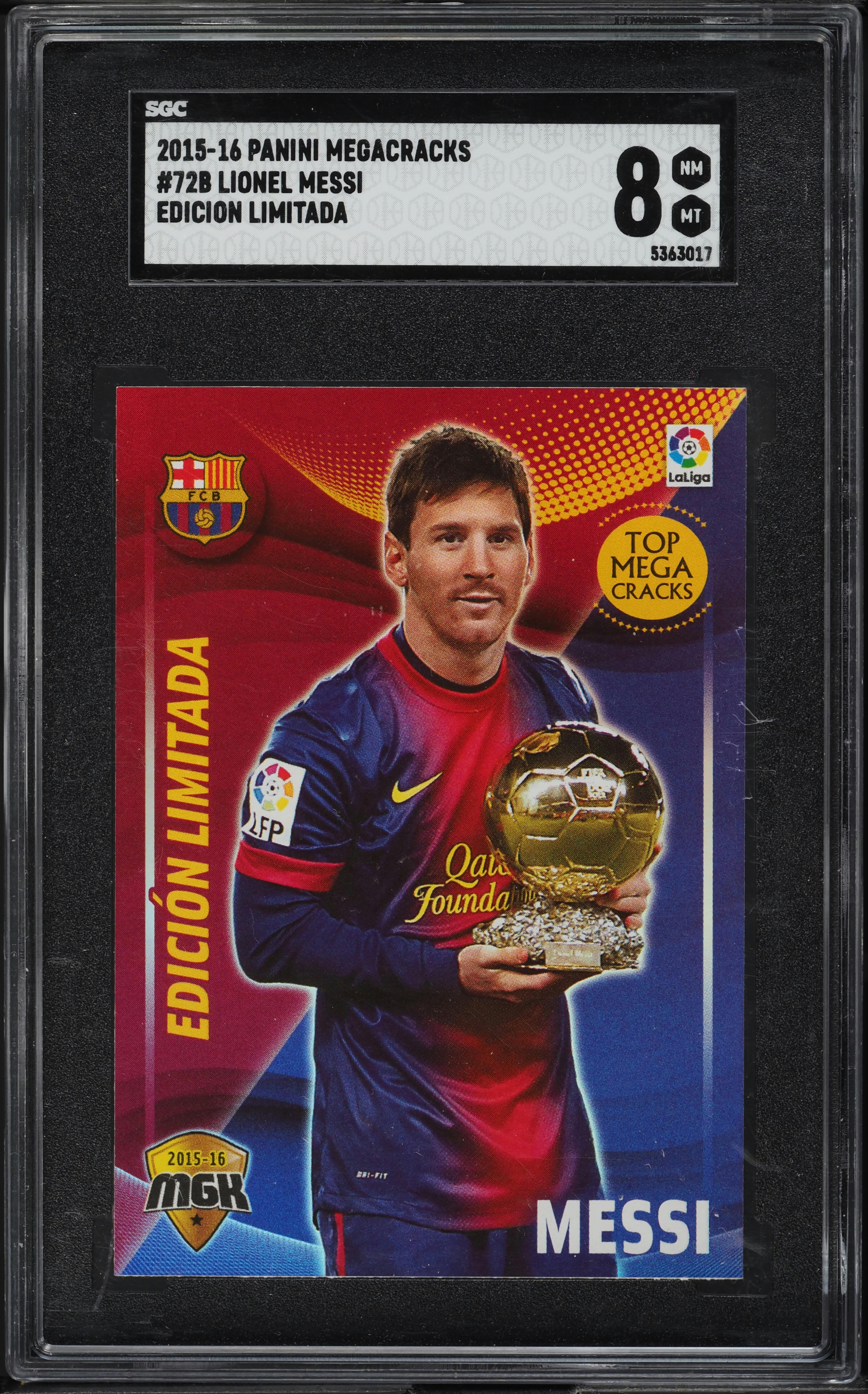 2015 Panini Megacracks Edicion Limitada Lionel Messi #72B SGC 8 NM