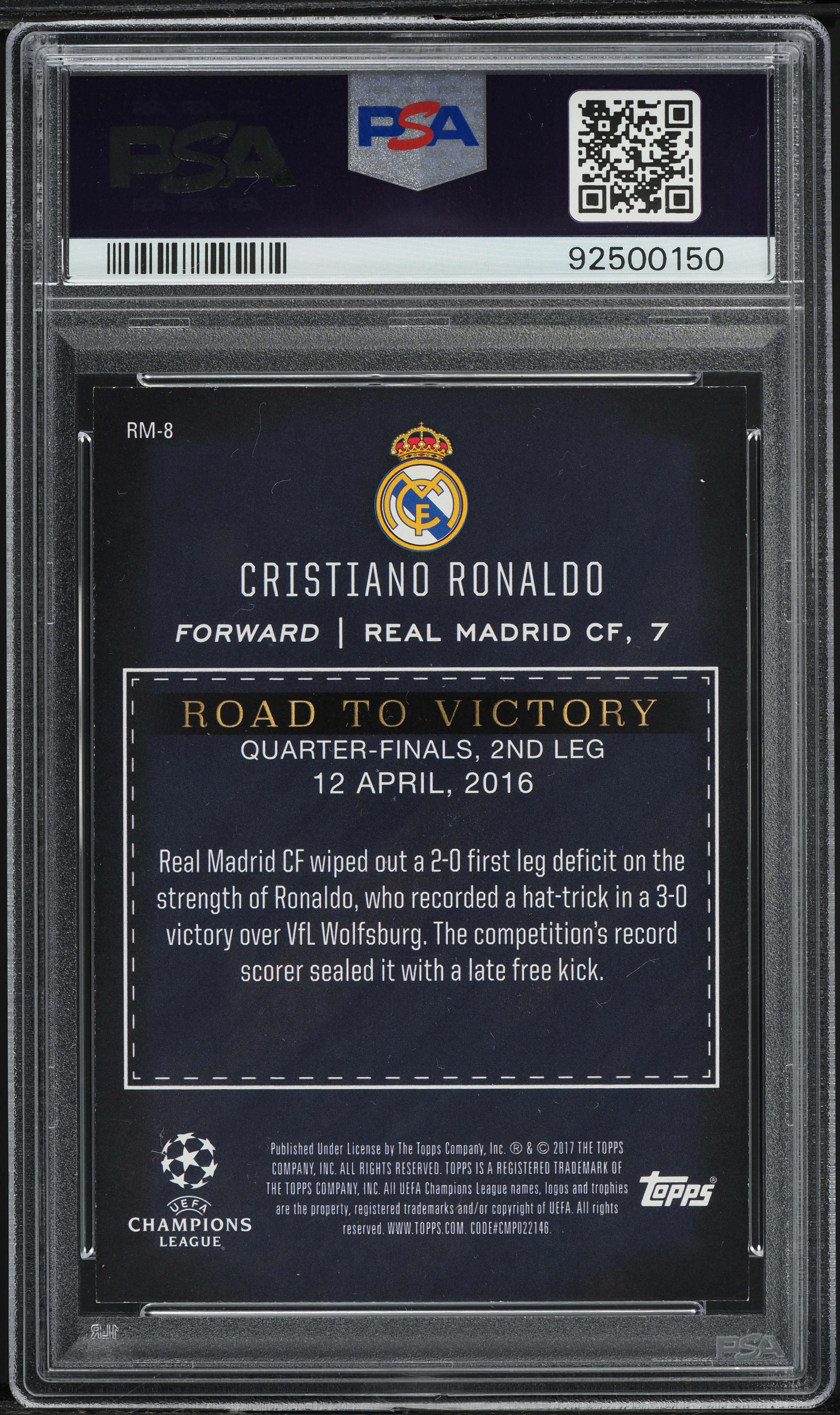 2016 Topps UEFA Showcase Road To Victory Red Cristiano Ronaldo /25