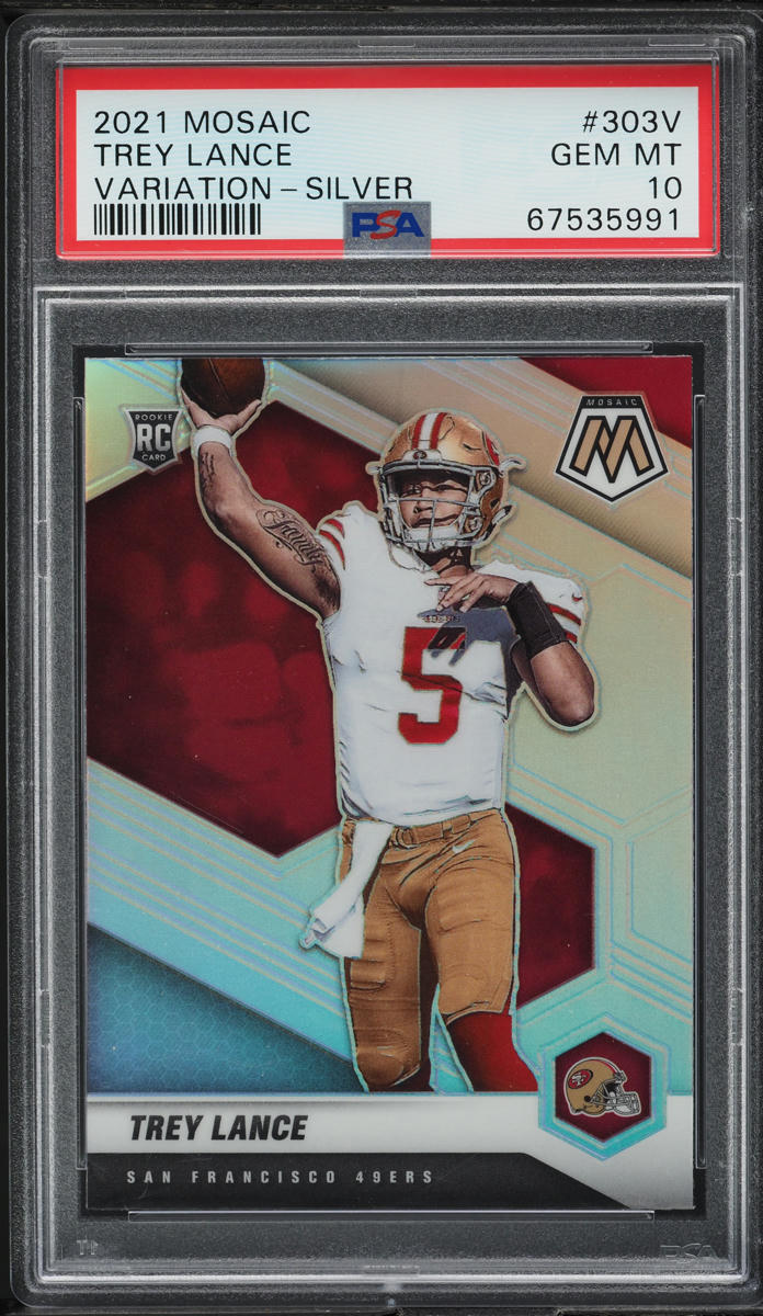 2021 Panini Mosaic Variation Silver Trey Lance ROOKIE #303-V PSA 10 GEM MINT