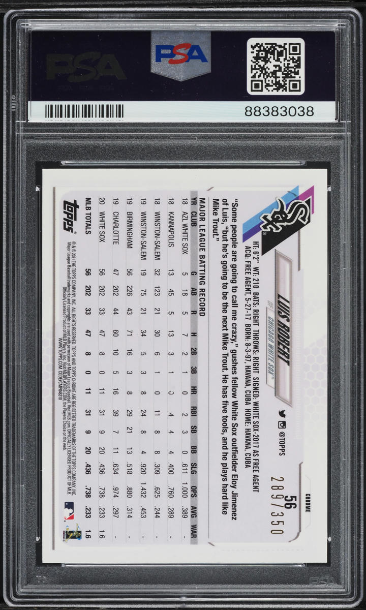 2021 Topps Chrome Magenta Speckle Refractor Luis Robert /350 #56