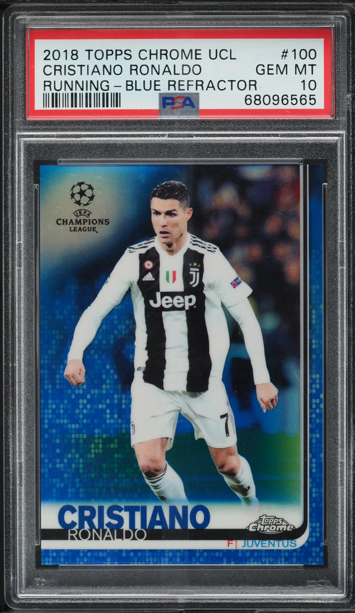 2018 Topps Chrome UEFA Blue Refractor Cristiano Ronaldo /150 #100