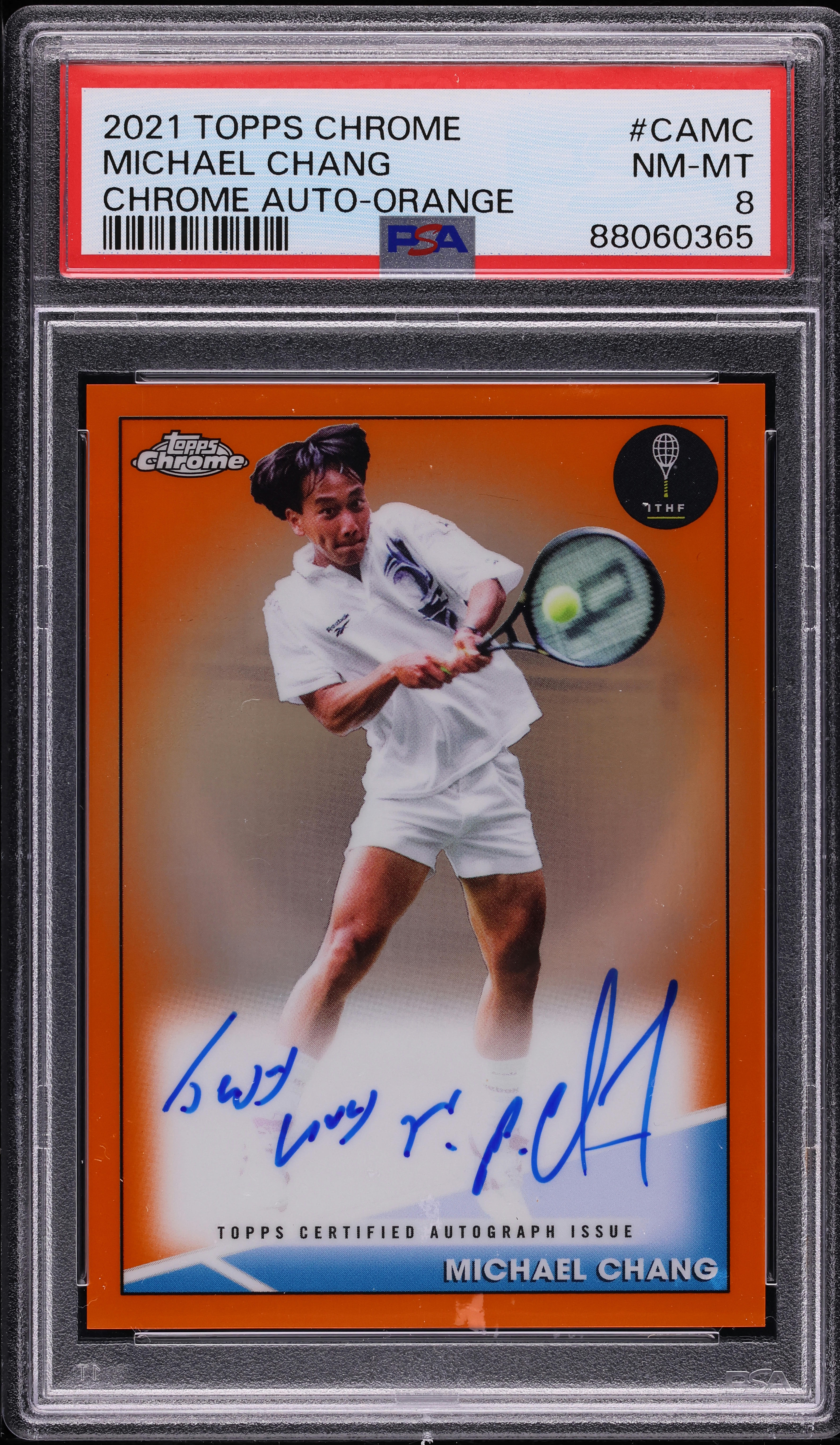 2021 Topps Chrome Tennis Orange Michael Chang AUTO 1/25 #CAMC PSA