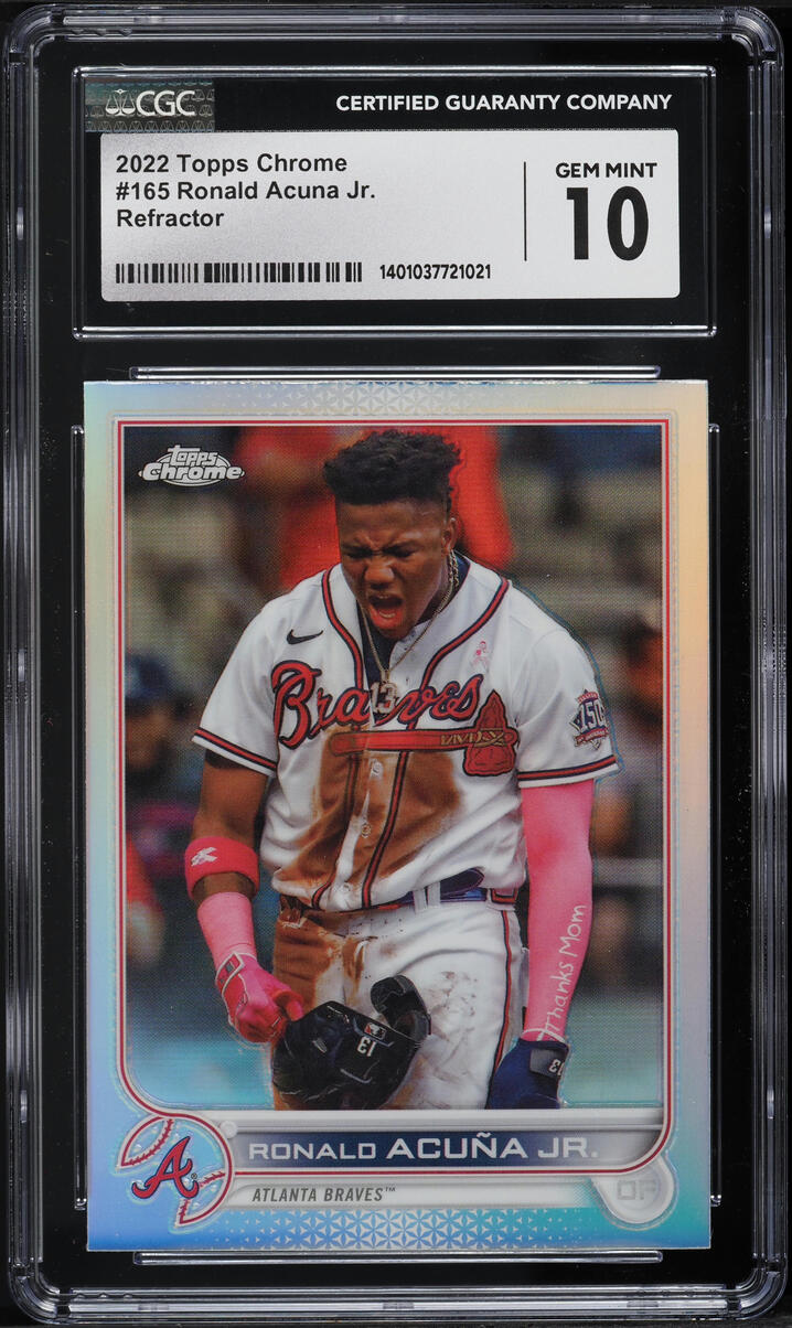2022 Topps Chrome Refractor Ronald Acuna Jr. #165 CGC 10 GEM MINT