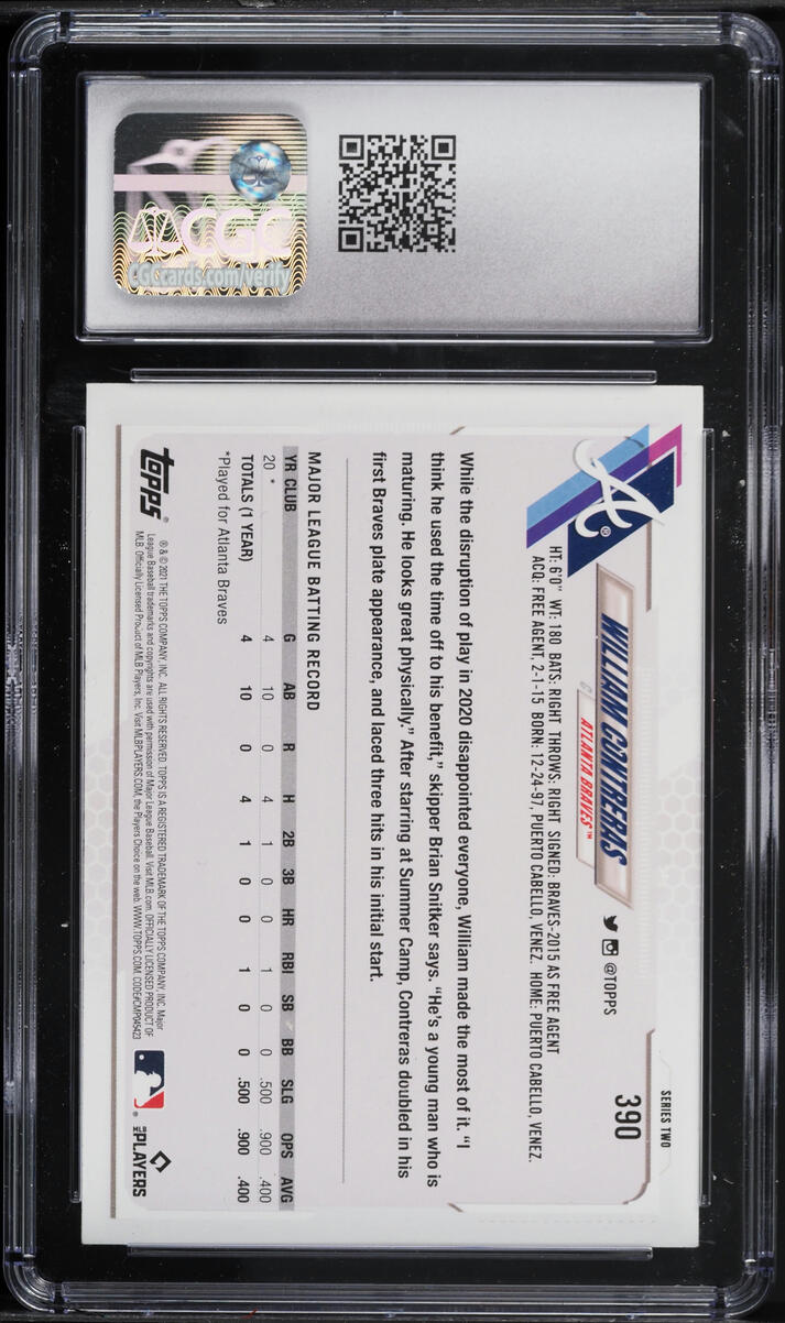 2021 Topps William Contreras ROOKIE #390 CGC 9 MINT