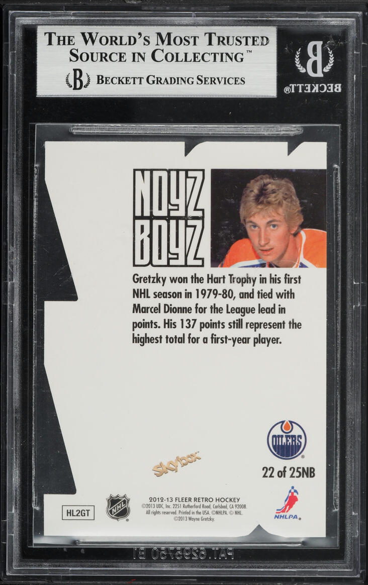 2012 Fleer Retro Thunder Noyz Boyz Wayne Gretzky #22NB BGS 9 MINT