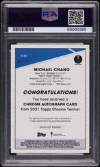2021 Topps Chrome Tennis Orange Michael Chang AUTO 1/25 #CAMC PSA