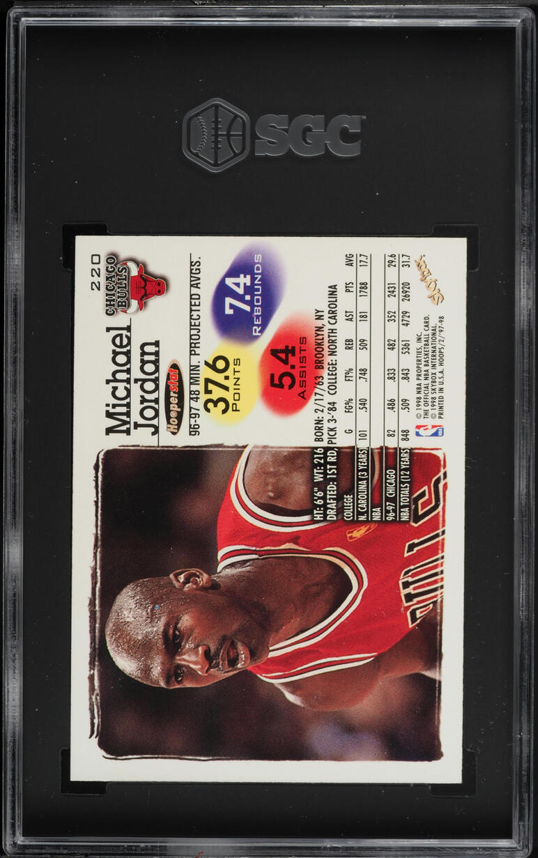 1997 Hoops Michael Jordan #220 SGC 9.5 MINT+