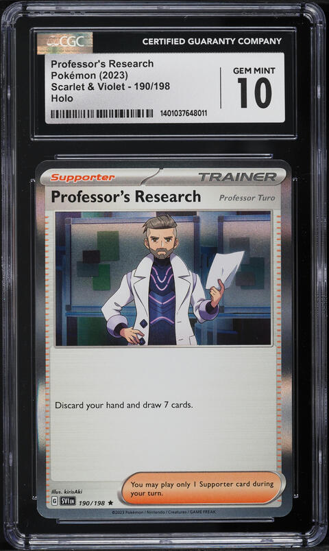 2023 Pokemon Scarlet & Violet Holo Professor's Research #190 CGC 10 GEM MINT