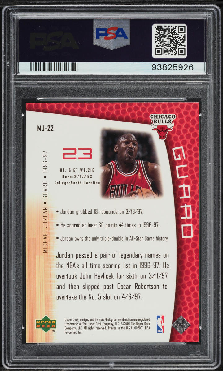 2001 Upper Deck MJ's Back Michael Jordan #MJ-22 PSA 9 MINT
