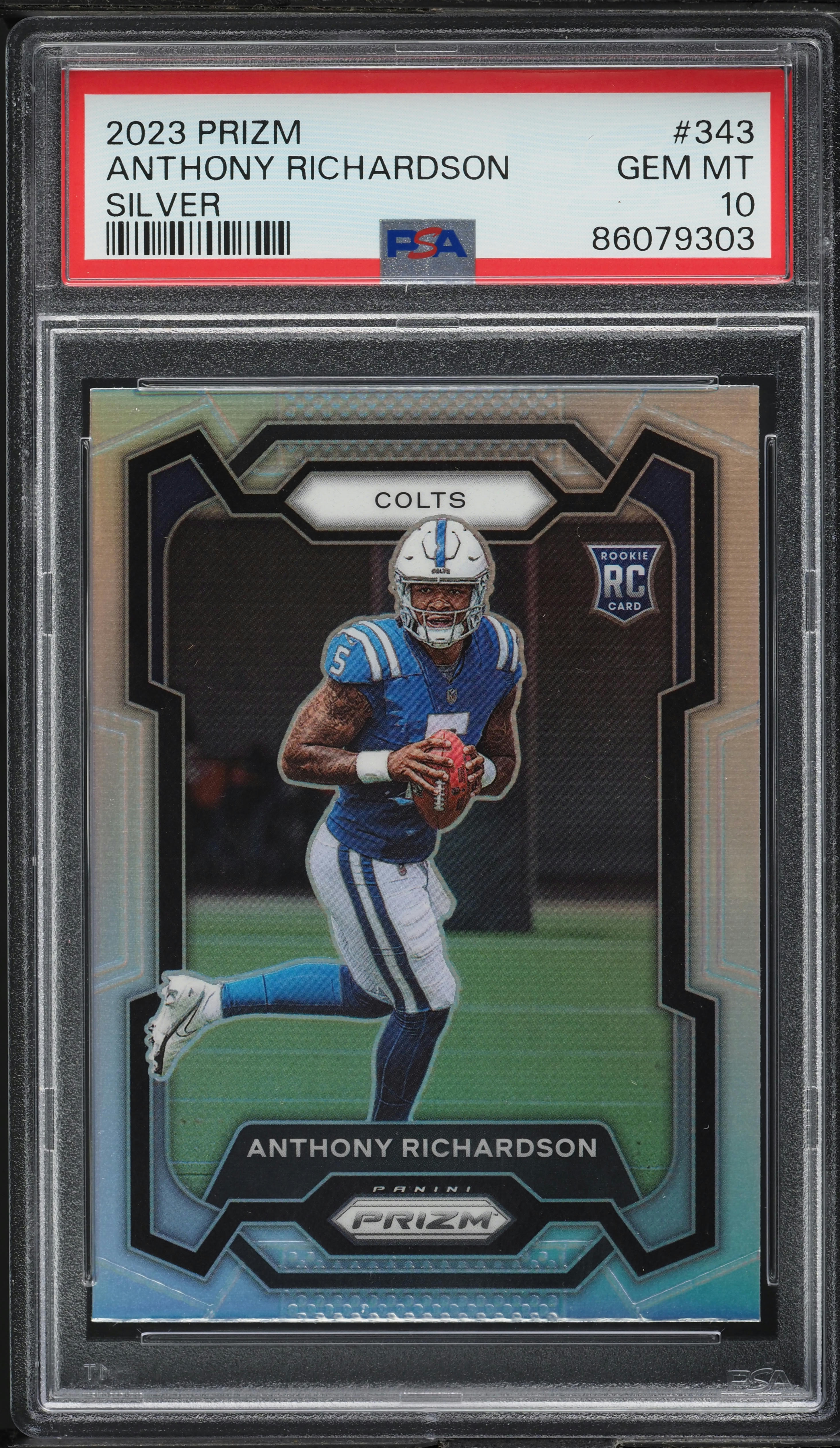 2023 Panini Prizm Silver Anthony Richardson ROOKIE #343 PSA 10 GEM