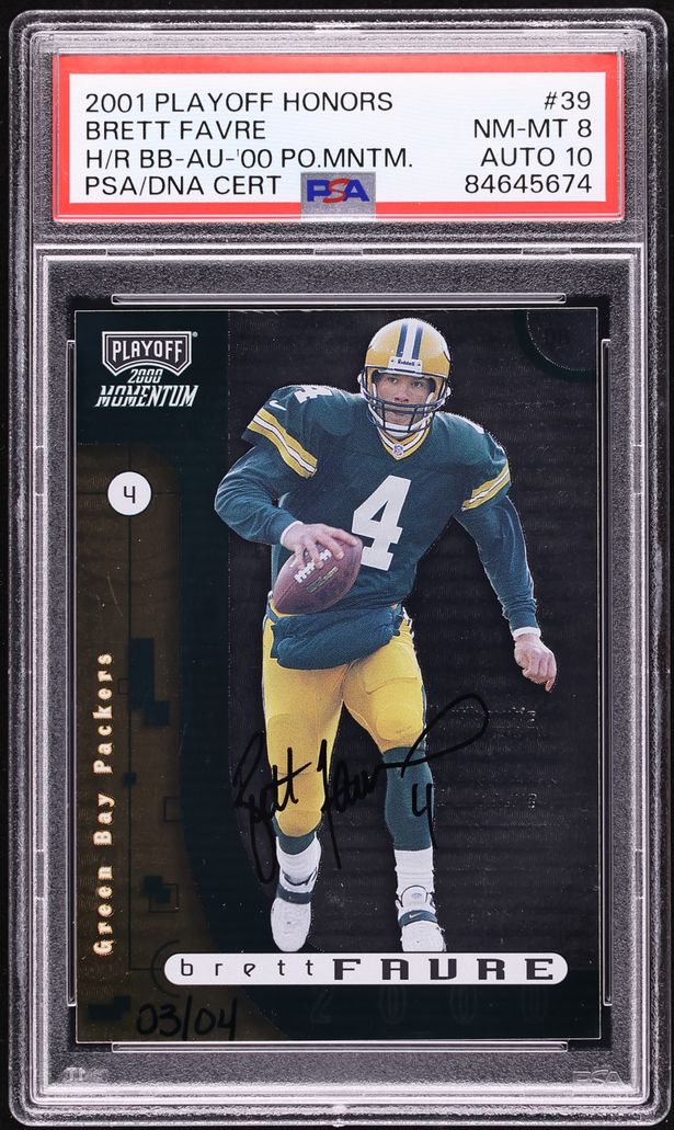 2001 Playoff Honors Honor Roll Buyback '00 Brett Favre AUTO DNA 10 /4 #39 PSA 8