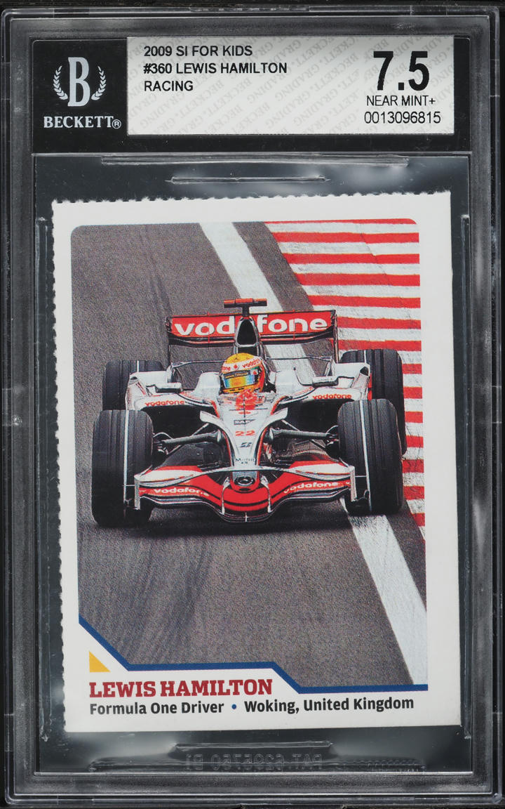 2009 Sports Illustrated For Kids Lewis Hamilton ROOKIE #360 BGS 7.5 NRMT+