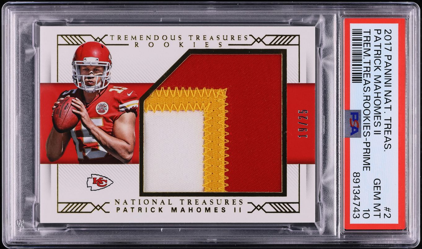 2017 National Treasures Tremendous Patrick Mahomes II ROOKIE PATCH /25 #2 PSA 10
