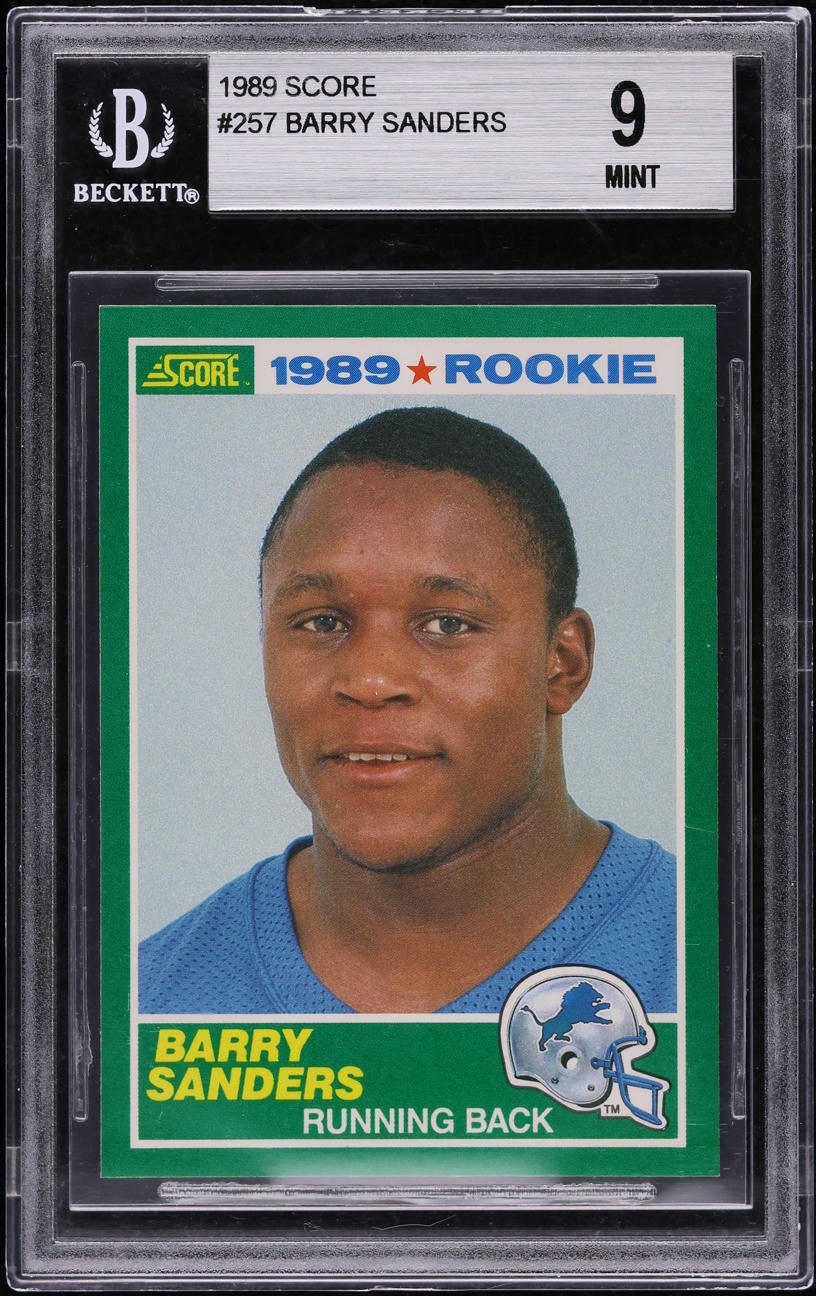 1989 Score Football Barry Sanders ROOKIE #257 BGS 9 MINT