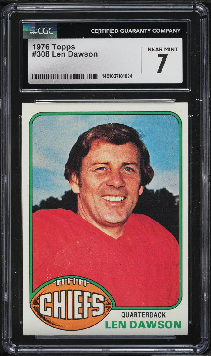 1976 Topps Football Len Dawson #308 CGC 7 NRMT
