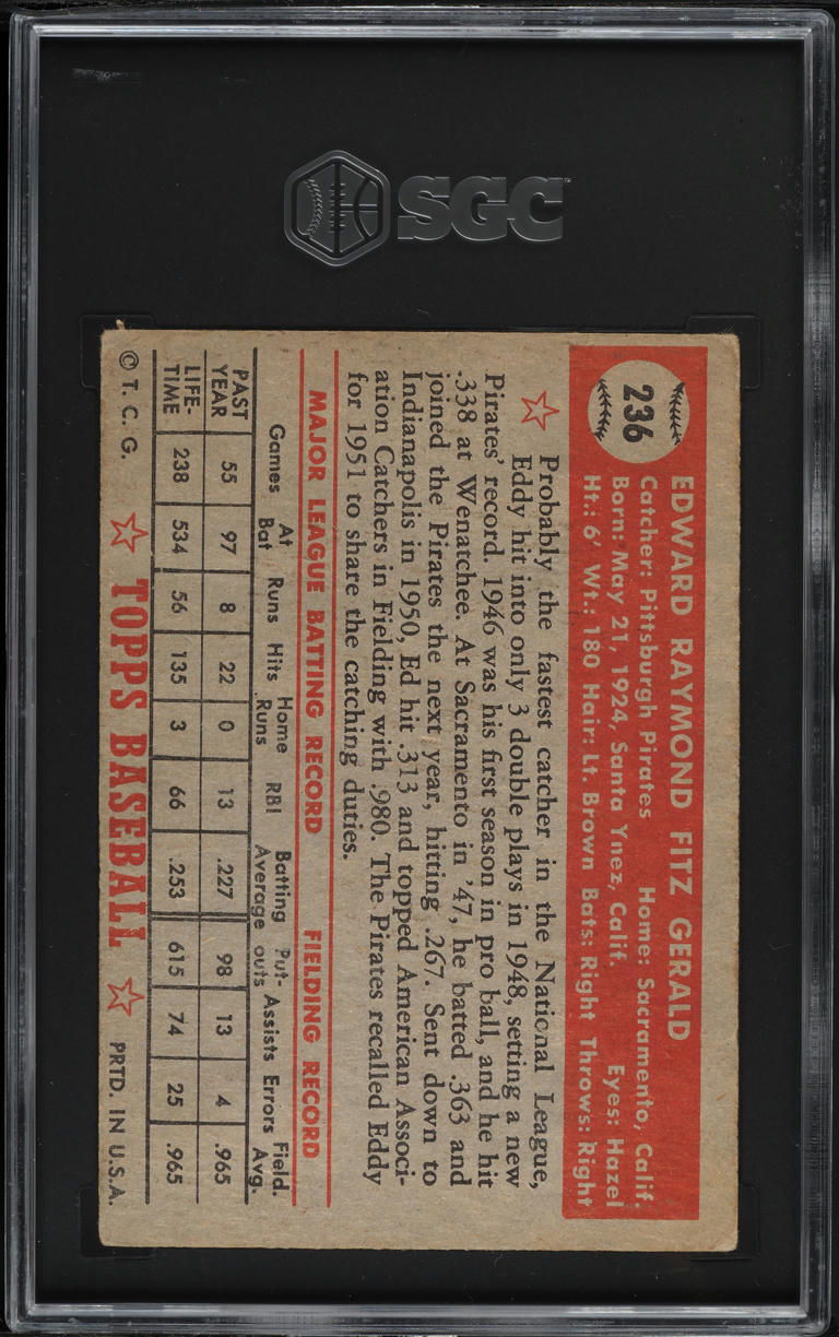 1952 Topps Ed Fitzgerald #236 SGC 3 VG