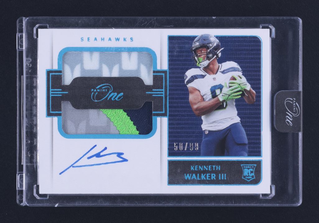 2022 Panini One Blue Kenneth Walker III ROOKIE PATCH AUTO /99 #40
