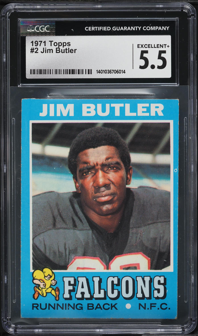 1971 Topps Football Jim Butler #2 CGC 5.5 EX+