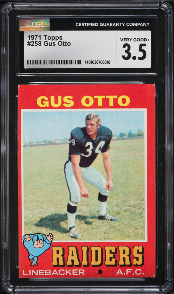 1971 Topps Football Gus Otto #258 CGC 3.5 VG+