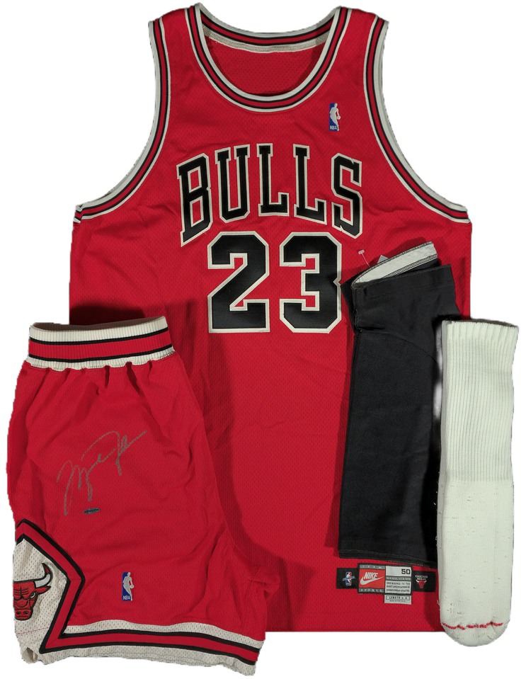 Signed Michael Jordan G-U 1998 Eastern Conference Semi Finals Jersey & Shorts