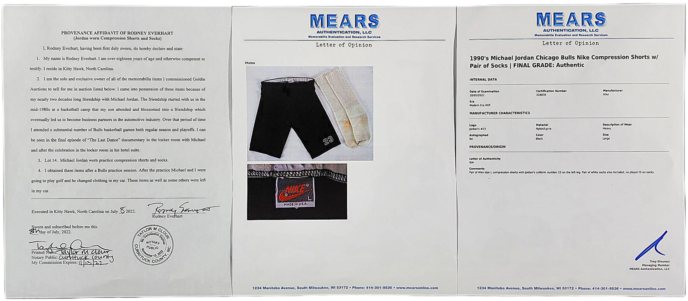 Signed Michael Jordan G-U 1998 Eastern Conference Semi Finals Jersey & Shorts