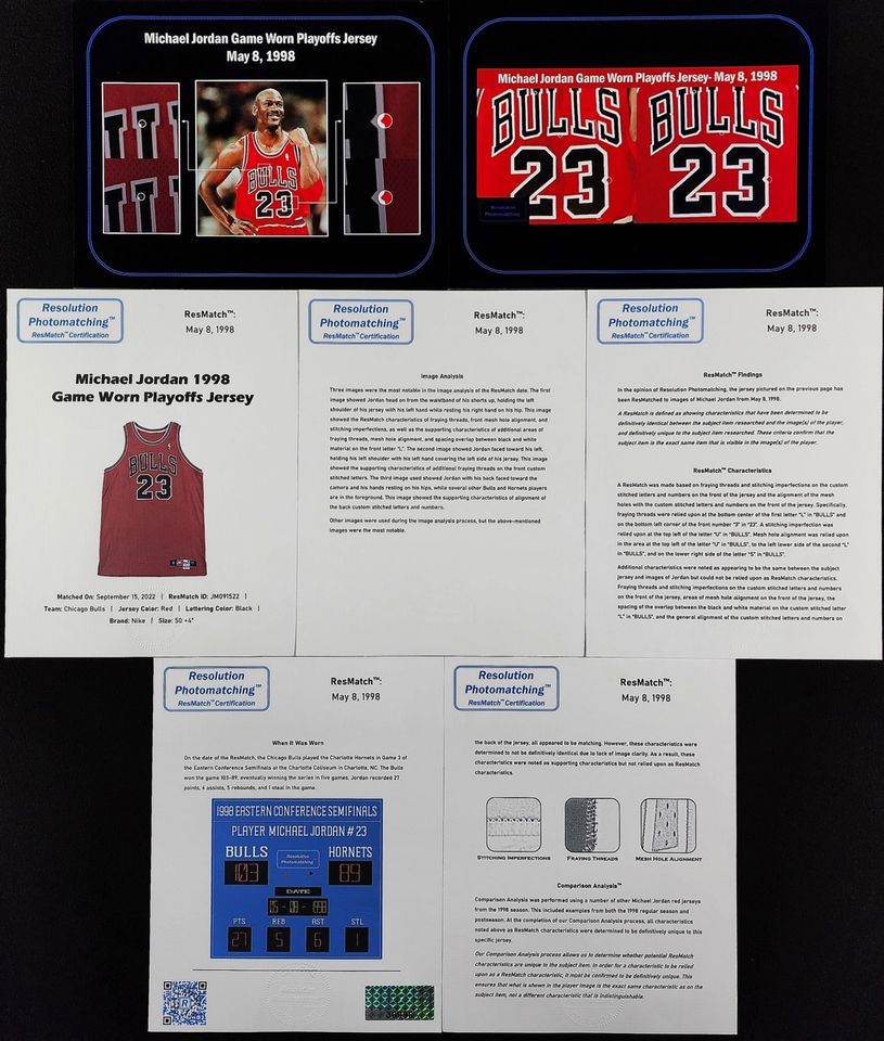 Signed Michael Jordan G-U 1998 Eastern Conference Semi Finals Jersey & Shorts