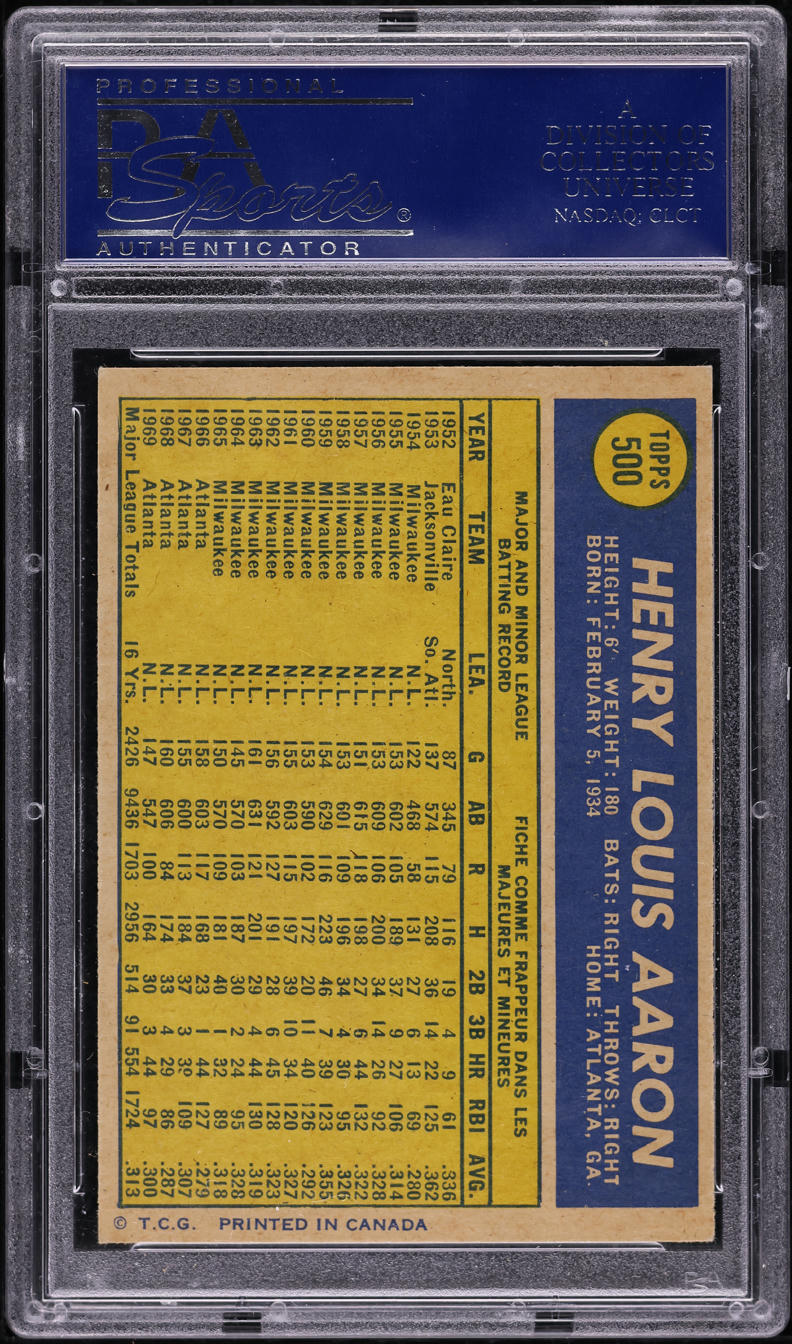 1970 O-Pee-Chee Hank Aaron #500 PSA 6 EXMT
