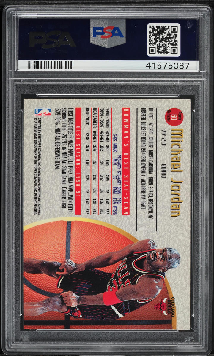 1997 Bowman's Best Atomic Refractor Michael Jordan #60 PSA 10 GEM MINT