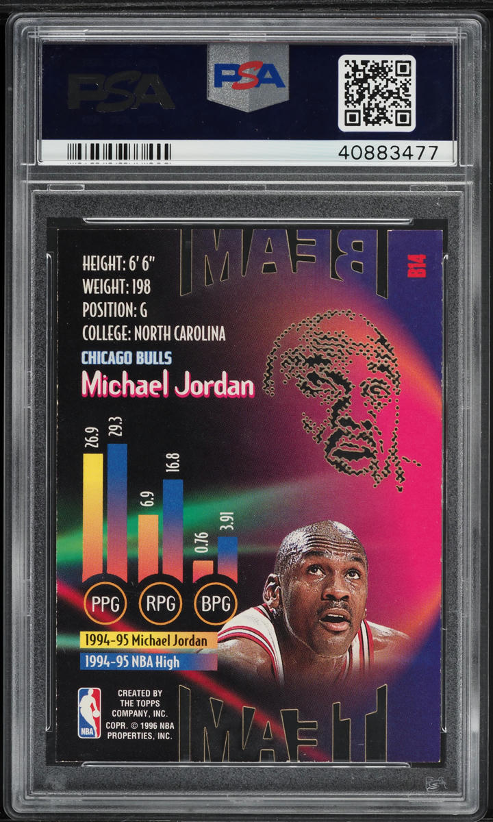 1995 Stadium Club Beam Team Michael Jordan #B14 PSA 10 GEM MINT