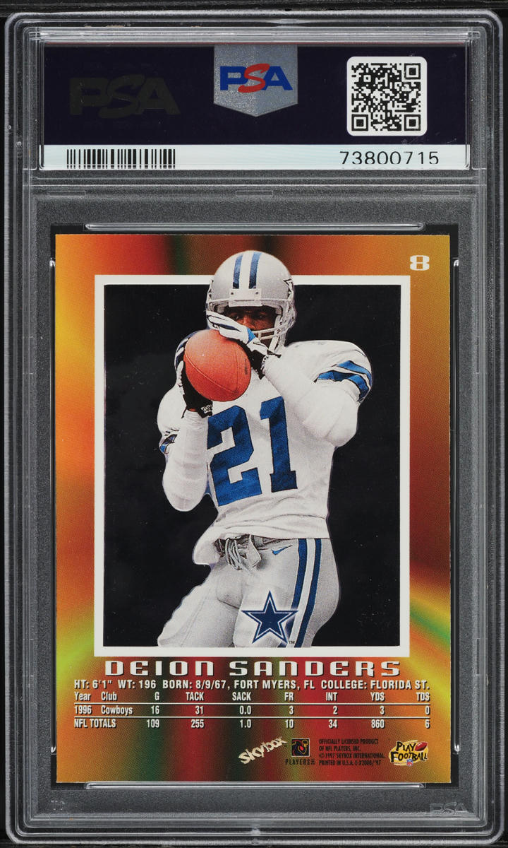 1997 Skybox E-X 2000 Deion Sanders #8 PSA 10 GEM MINT
