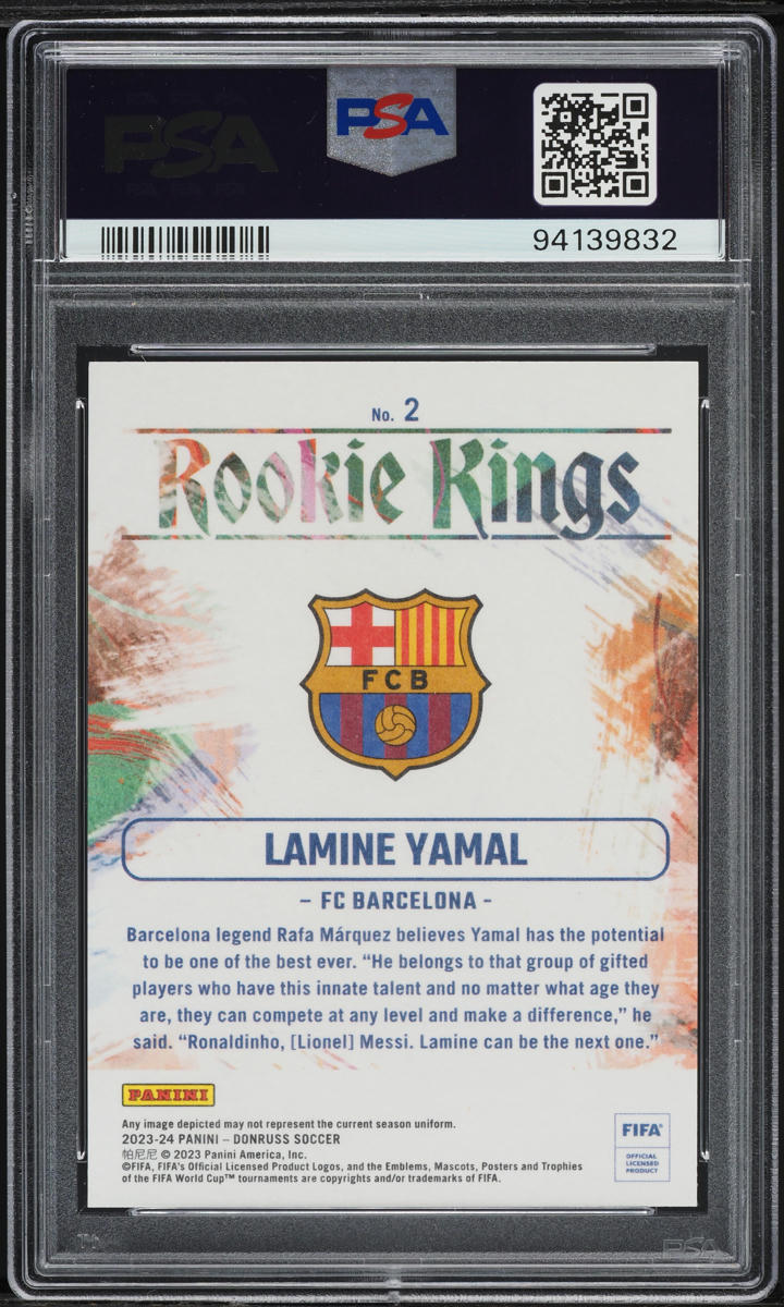 2023 Donruss FIFA Kings Lamine Yamal ROOKIE #2 PSA 10 GEM MINT
