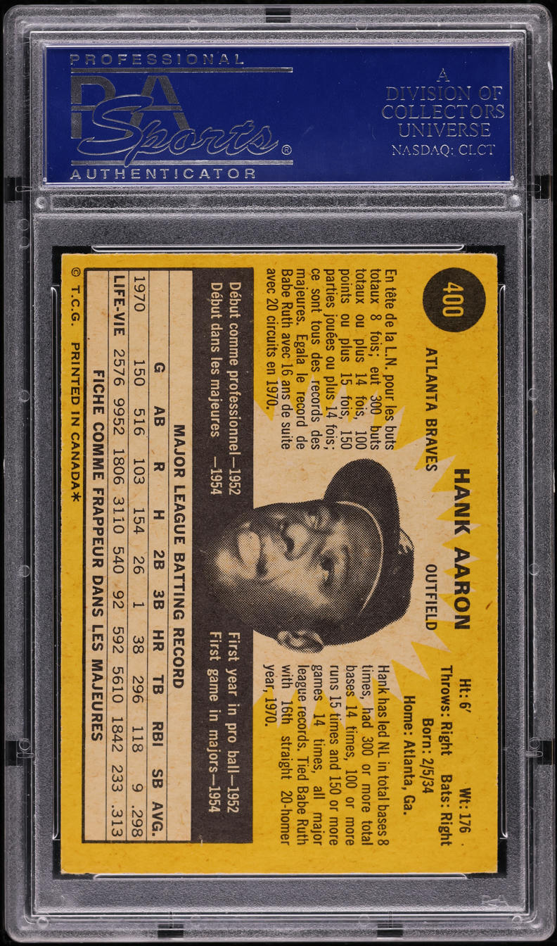 1971 O-Pee-Chee Hank Aaron #400 PSA 6 EXMT