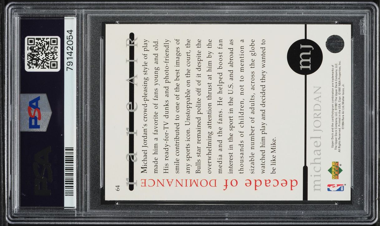 1997 Upper Deck MJ Rare Air Michael Jordan #64 PSA 10 GEM MINT on