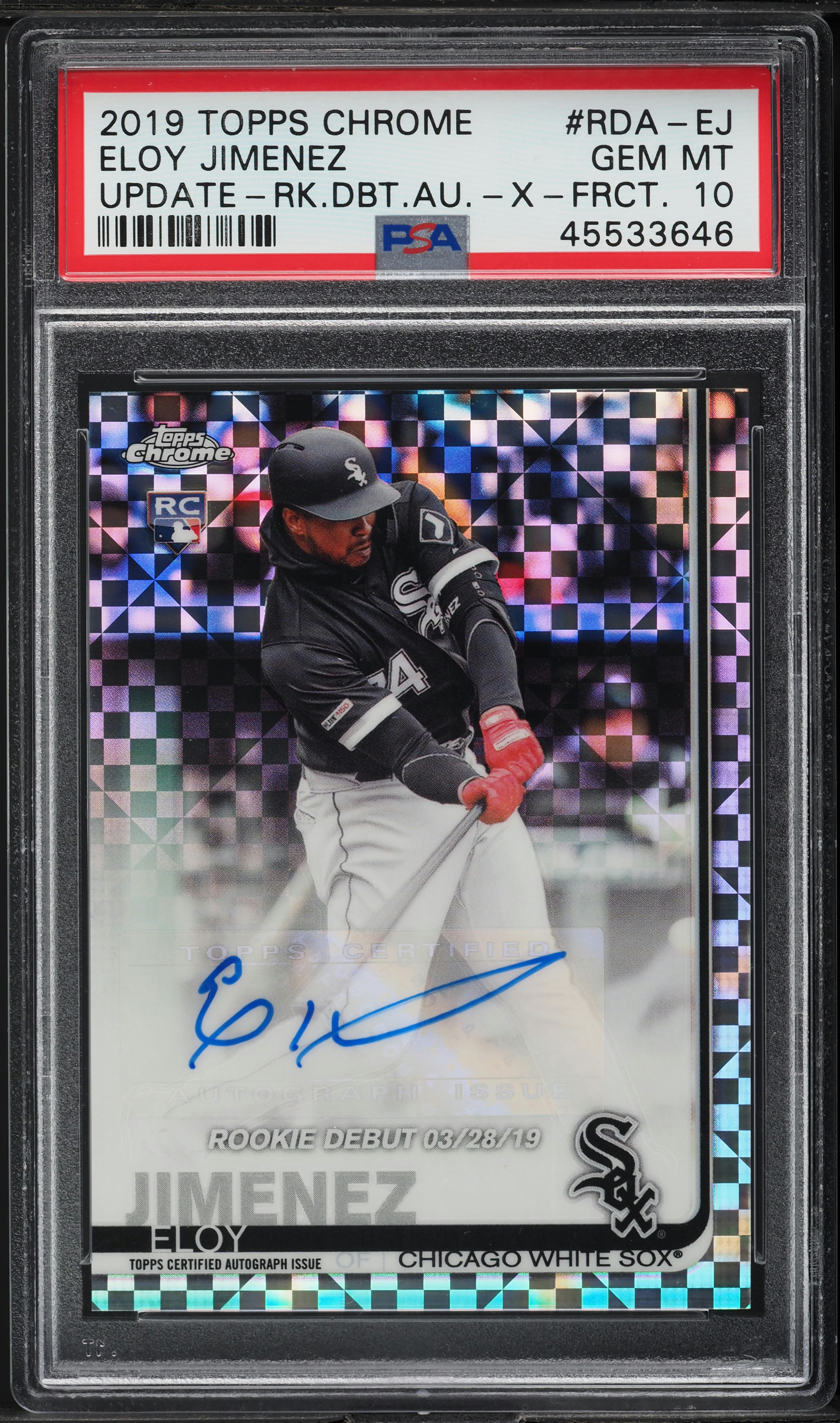 2019 Topps Chrome Update Xfractor Eloy Jimenez ROOKIE AUTO /125