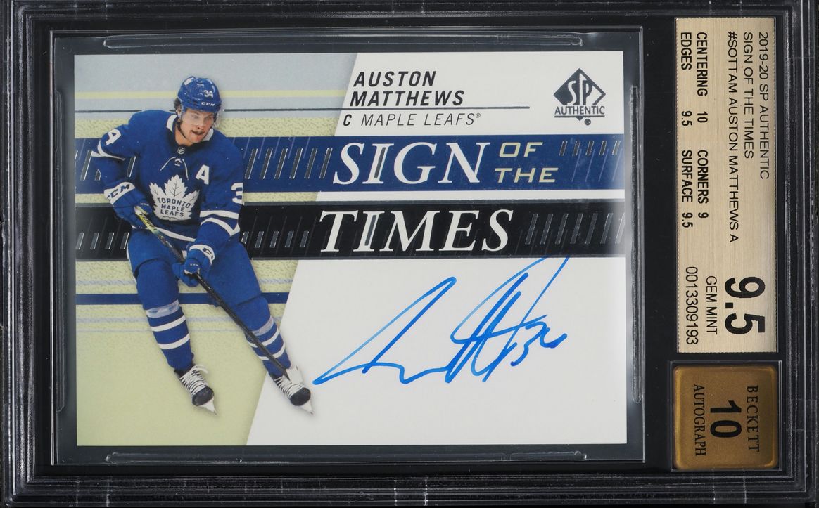 2019 SP Authentic Sign Of The Times Auston Matthews AUTO #SOTTAM BGS 9.5 GEM