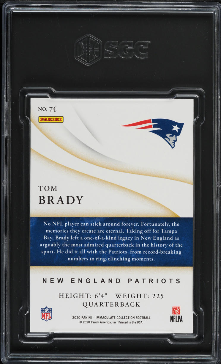 2020 Immaculate Collection Blue Tom Brady /10 #74 SGC 9.5 MINT+