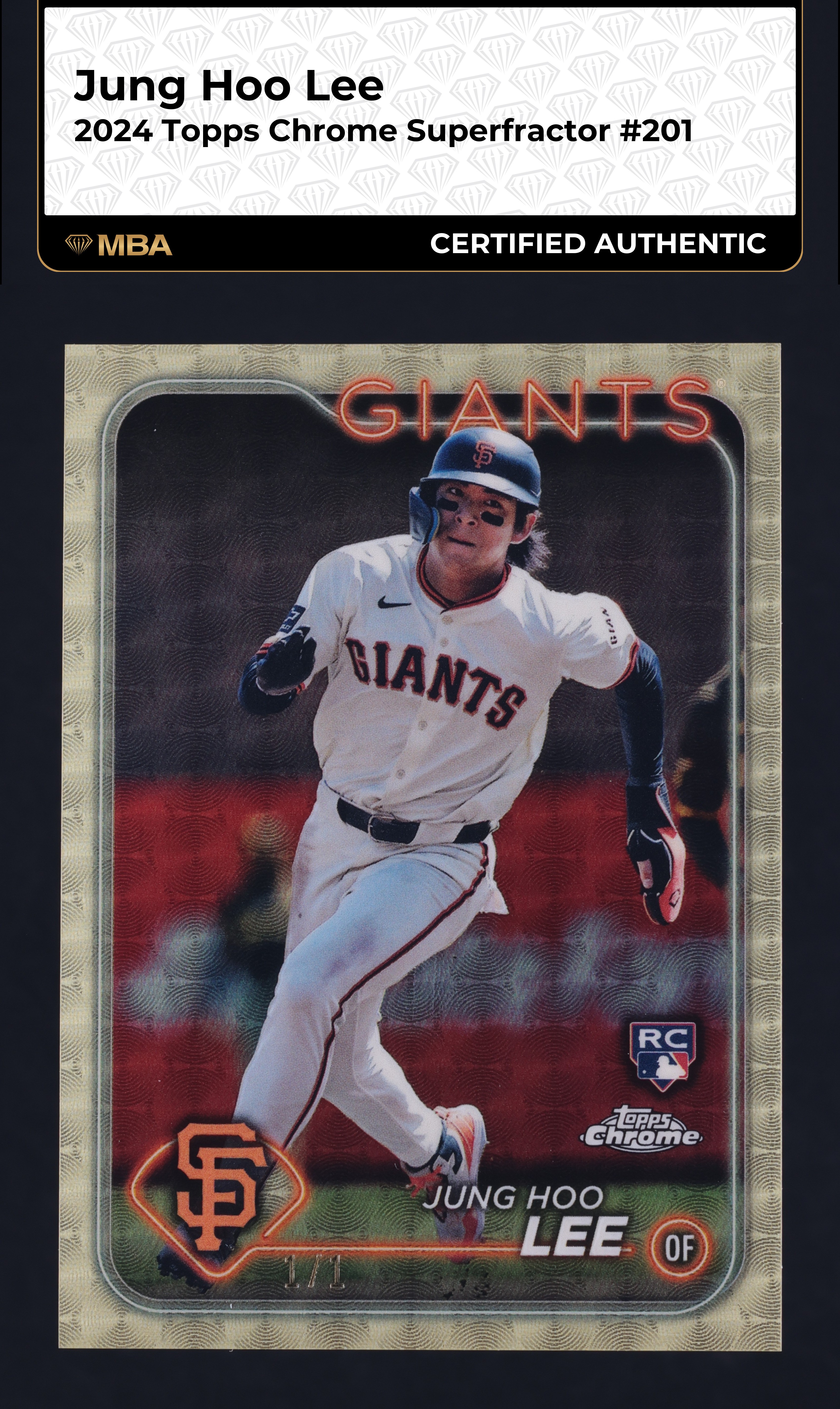 2024 Topps Chrome Superfractor Jung Hoo Lee ROOKIE 1/1 #201 MBA
