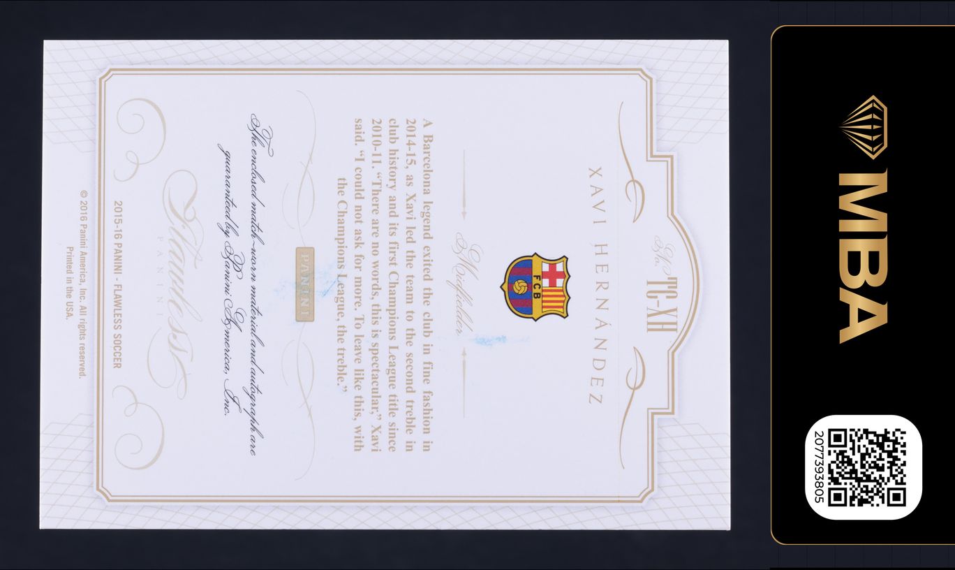 2015 Panini Flawless Top Of The Class Xavi Hernandez PATCH AUTO