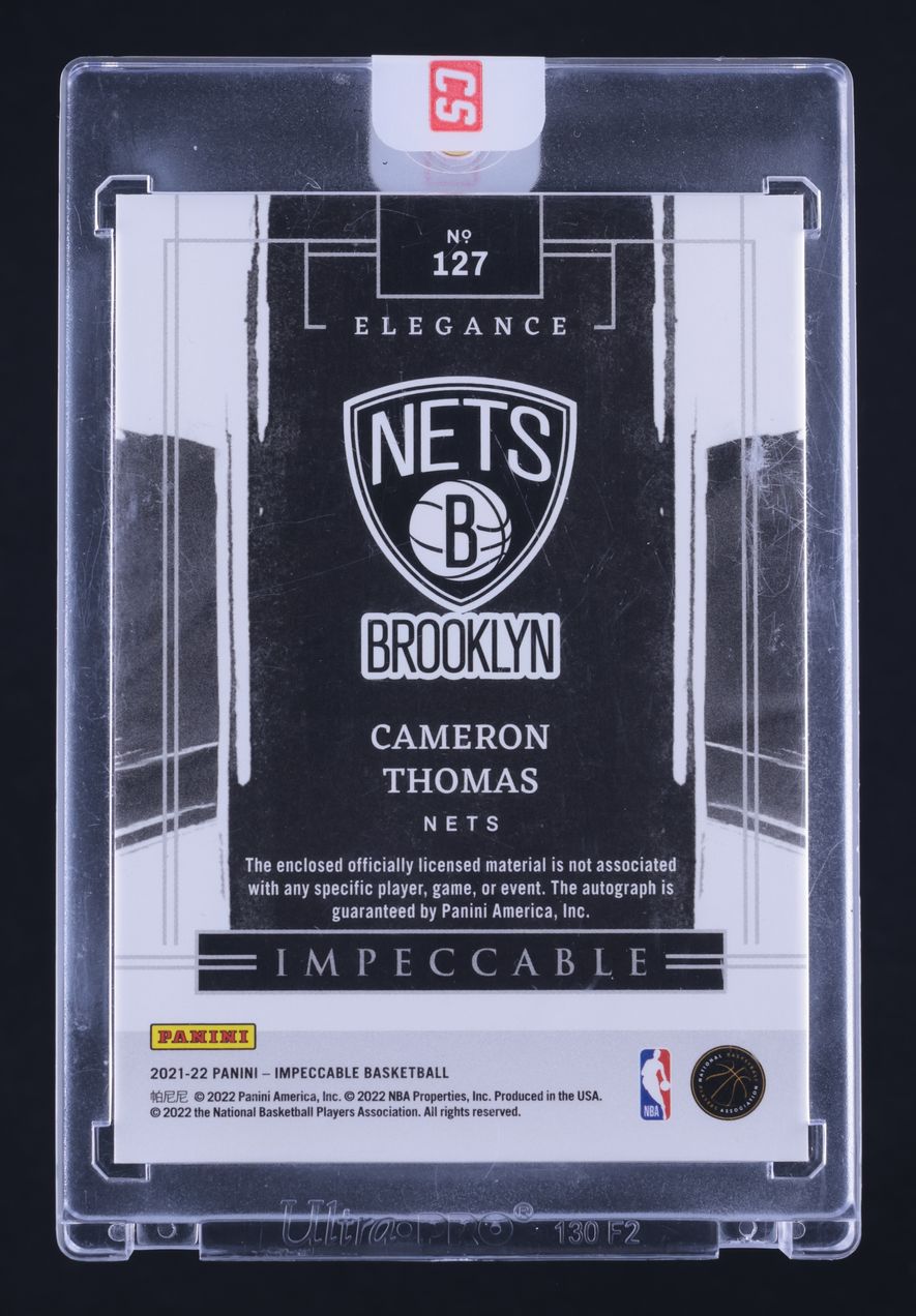 2021 Panini Impeccable Platinum Cameron Thomas RC PATCH AUTO 1/1