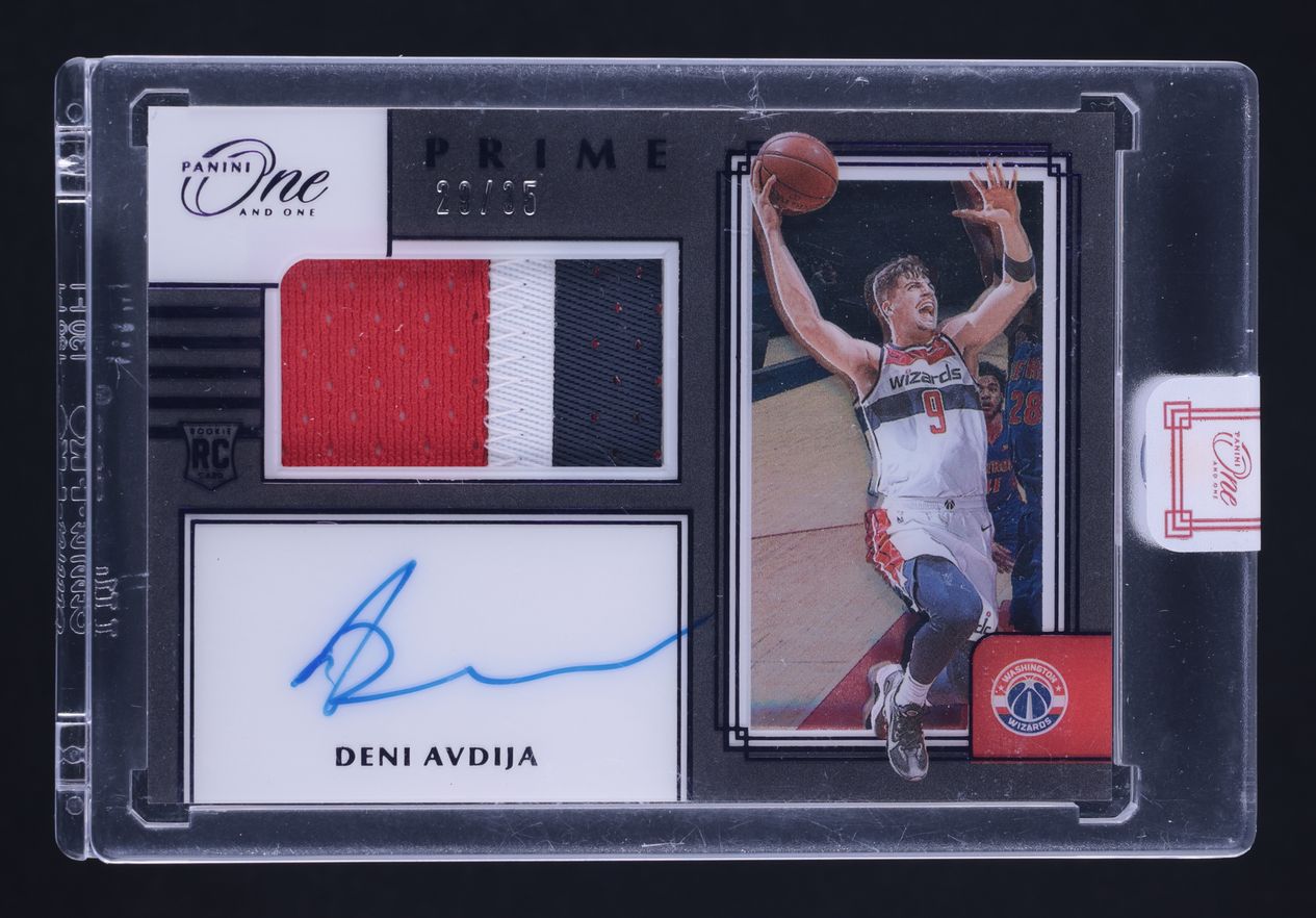 2020 Panini One And One Prime Purple Deni Avdija ROOKIE PATCH AUTO 