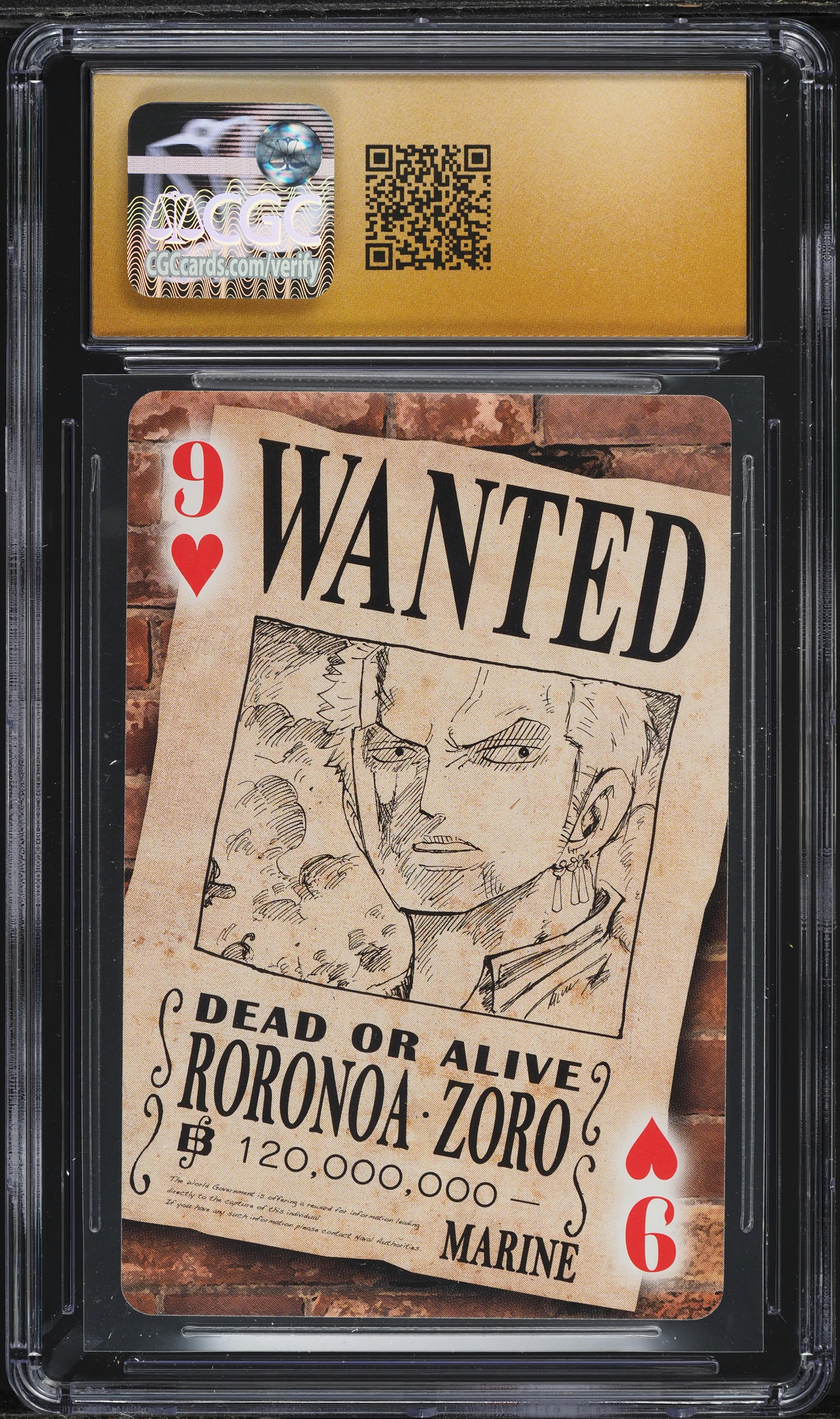2015 One Piece Japanese Playing Cards Wanted Deck Roronoa Zoro CGC