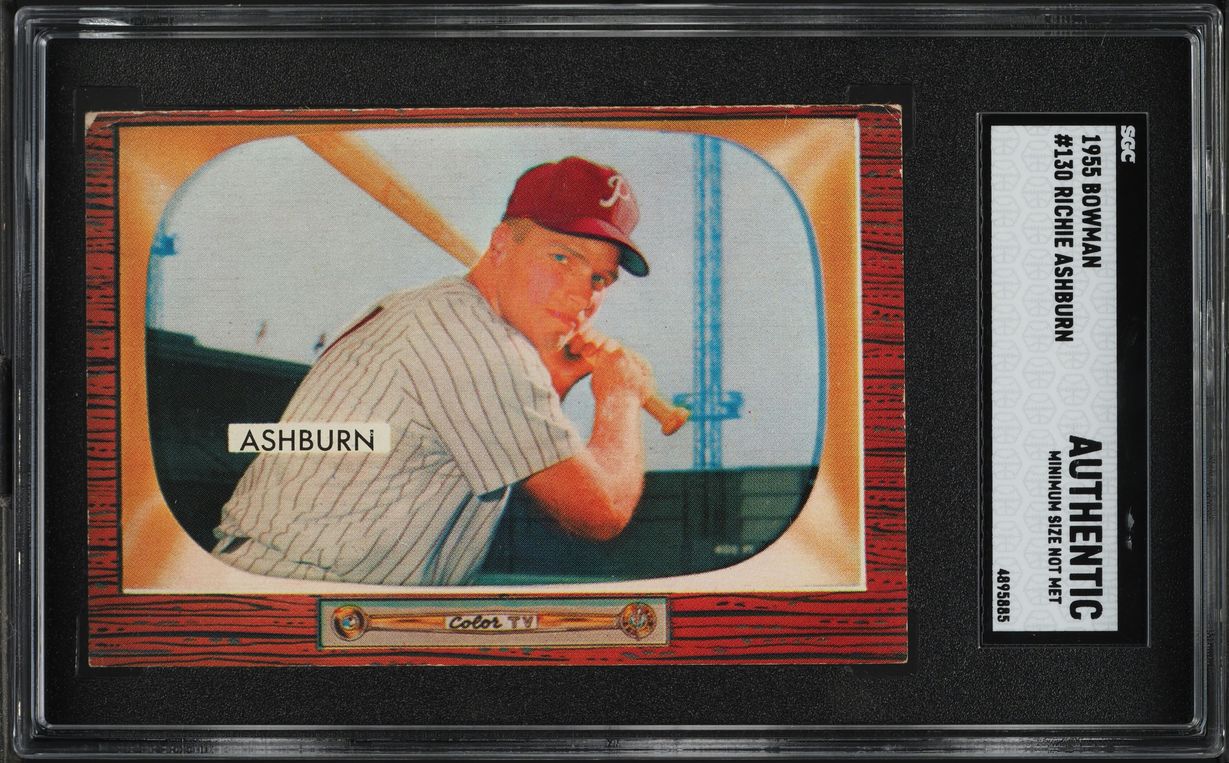 1955 Bowman Richie Ashburn #130 SGC AUTH