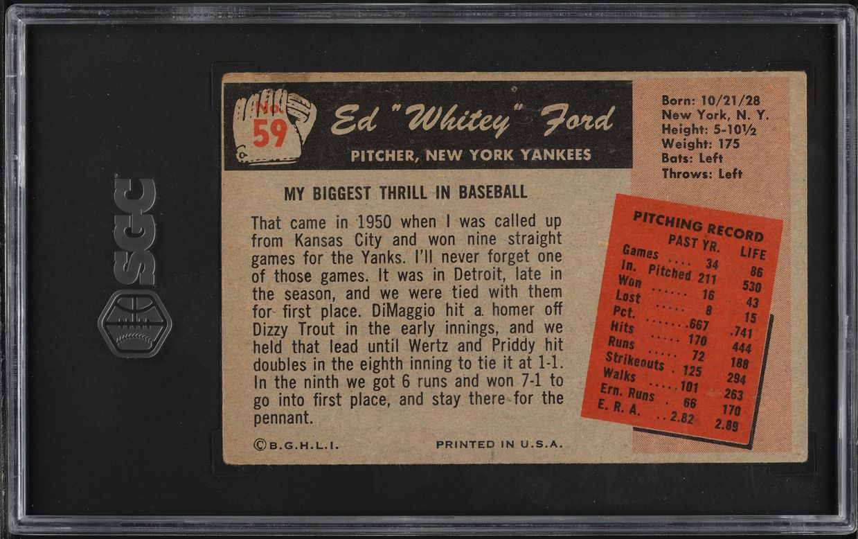 1955 Bowman Whitey Ford #59 SGC 2.5 GD+