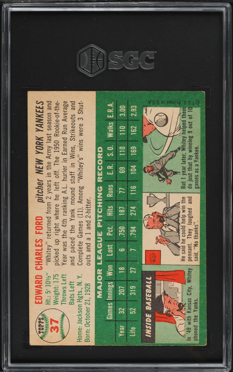 1954 Topps Whitey Ford #37 SGC 4 VGEX